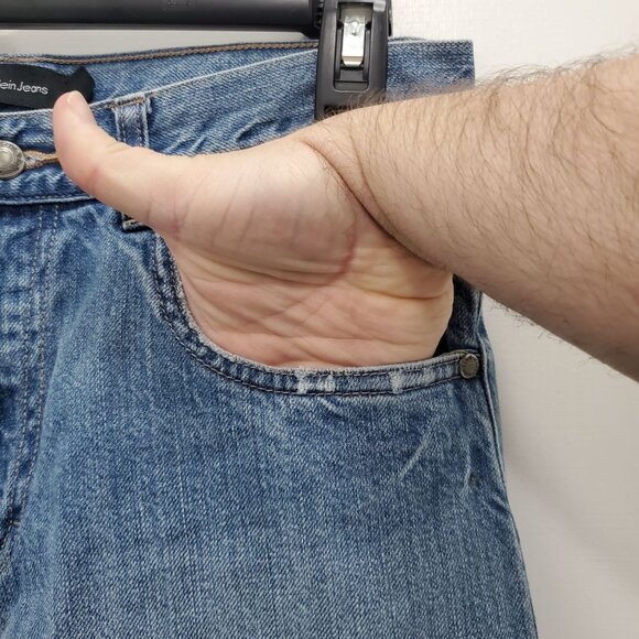 Calvin Klein Jeans Wide Straight Leg Vintage Girl's Light Wash Denim‎ Size 16 - Picture 9 of 10